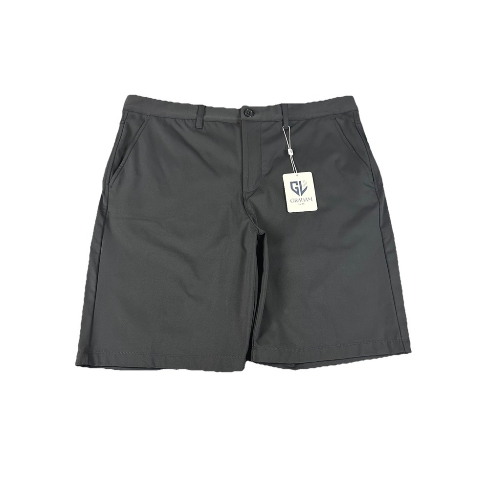 Graham Luxe Shorts Mens 38 Jet Black Trace Golf Performance Lightweight GL40324